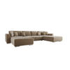 WOHNLANDSCHAFT GUSTO U Monolith 09 mit Schlaffunktion - Braun, Textil (368/85/193cm) - Bedante