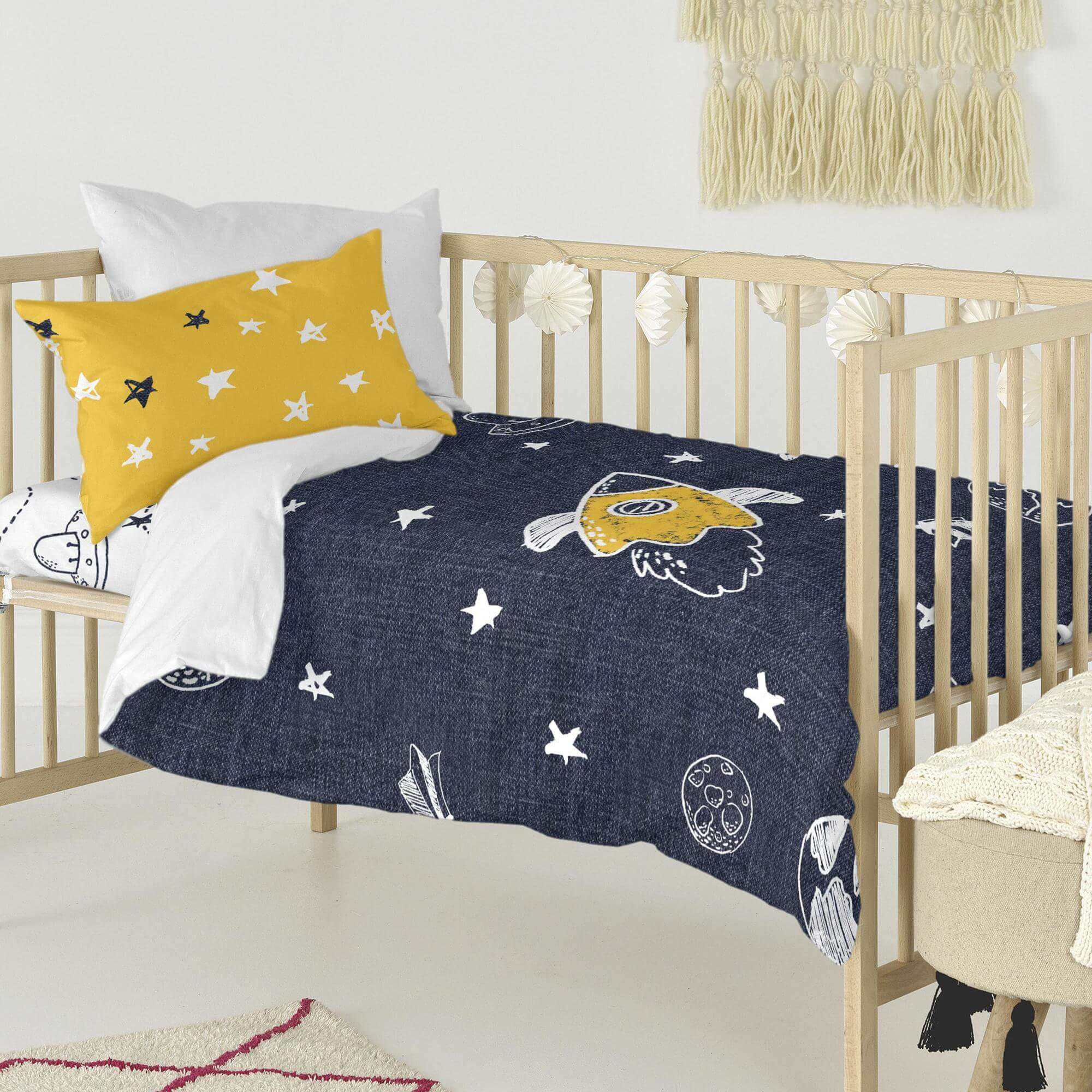 BETTBEZUG 2er-Set teiliges starspace 115x145 cm (kinderbett) mehrfarbig - Multicolor, Textil (115/145cm) - Happy Friday