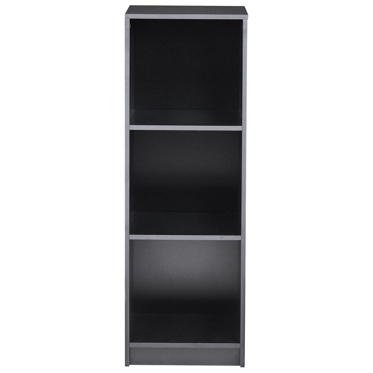BÜCHERREGAL mit 3 Ebenen 117 cm Schwarz Zehna - Schwarz, Holzwerkstoff (40/117/40cm) - Beliani