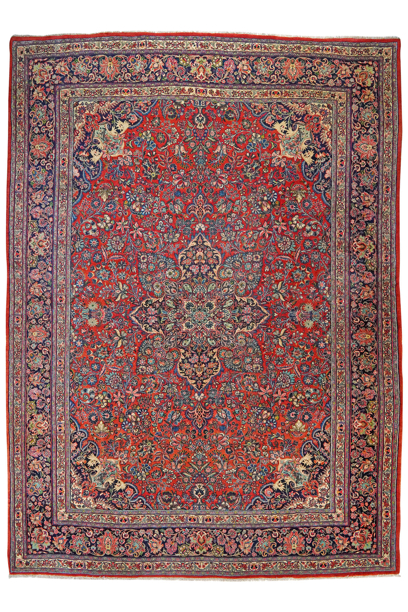 TEPPICH Ekbatan Rot 364/270 cm Schurwolle - Rot, Textil (270/364cm) - Looma