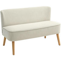 2-SITZER Sofa mit Holzrahmen kompakt, pflegeleicht 117/56,5/77 cm Creme - Creme, Holz (56.5/77/117cm) - Redom