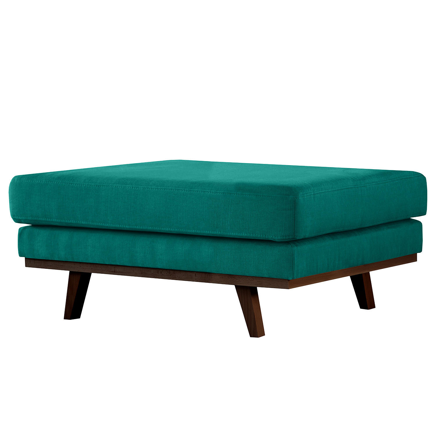 POLSTERHOCKER - Buchefarben/Petrol, Textil (85/43/60cm) - home24