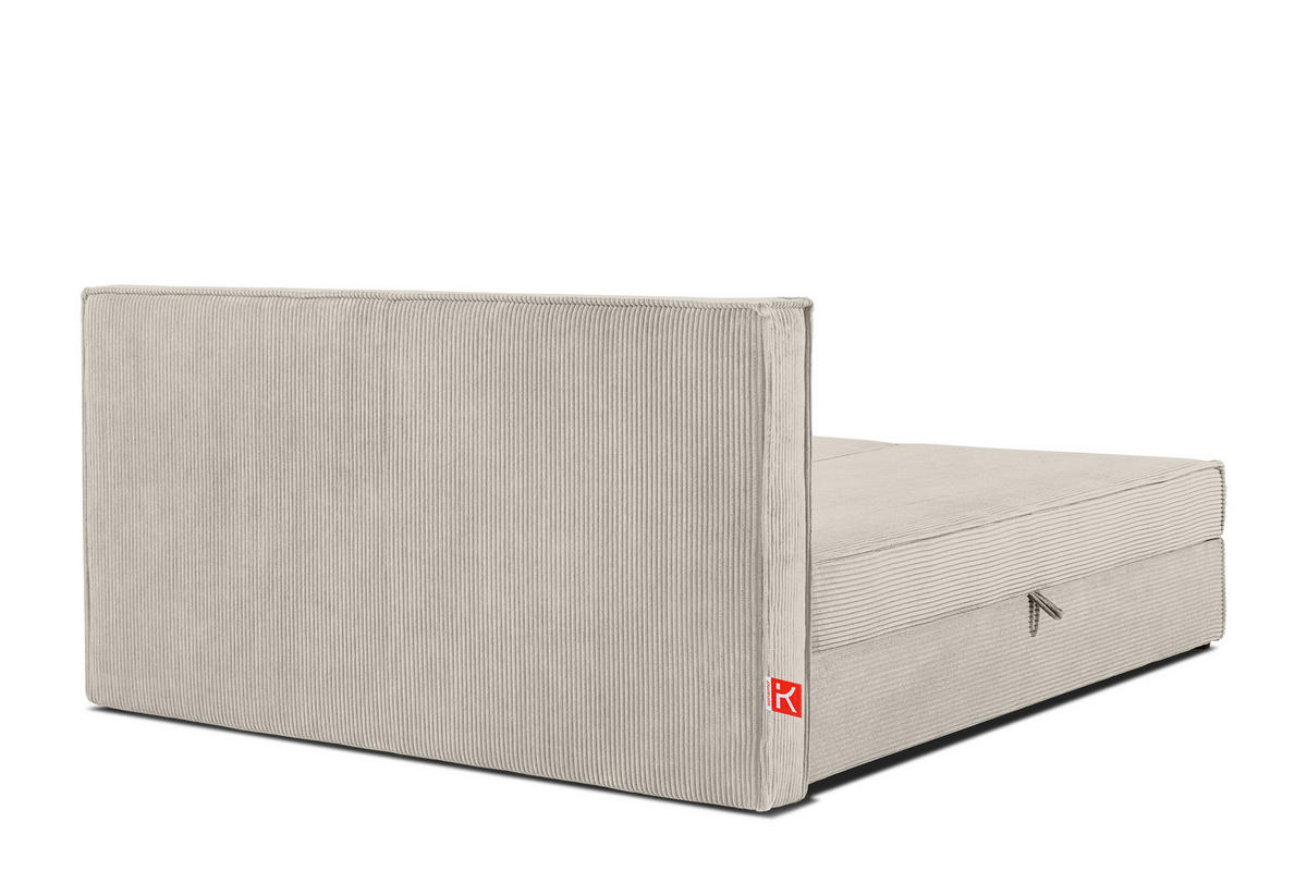 BOXSPRINGBETT ROTI mit Stauraum, cremefarben - Creme/Schwarz, Holz/Holzwerkstoff (180/200cm) - KONSIMO®
