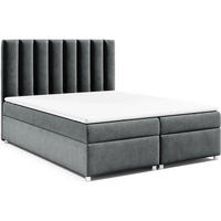 BOXBETT mit Bettkasten Trinity K-10 Bonellfederkern inkl. Topper - Graphitfarben, Holz/Holzwerkstoff (160/200cm) - Best For Home