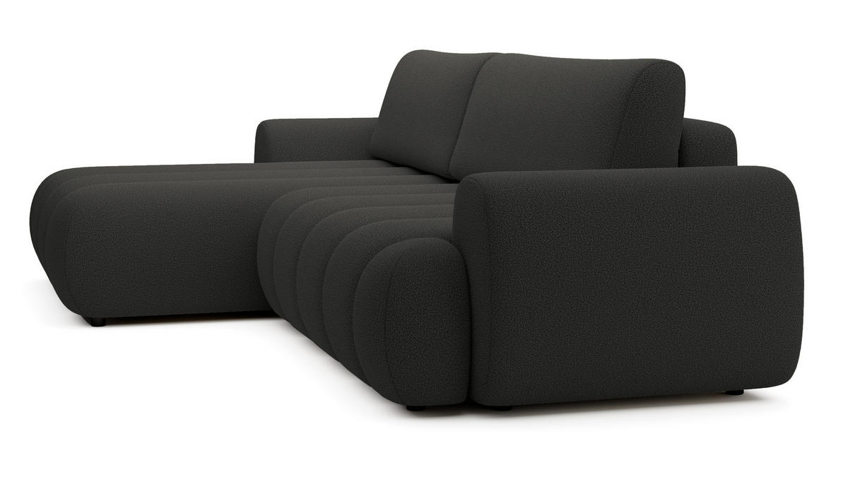 ECKSOFA mit Bettkasten Puro 270 cm, Links, Dunkelgrau - Dunkelgrau, Holz (272/168cm) - Emporius