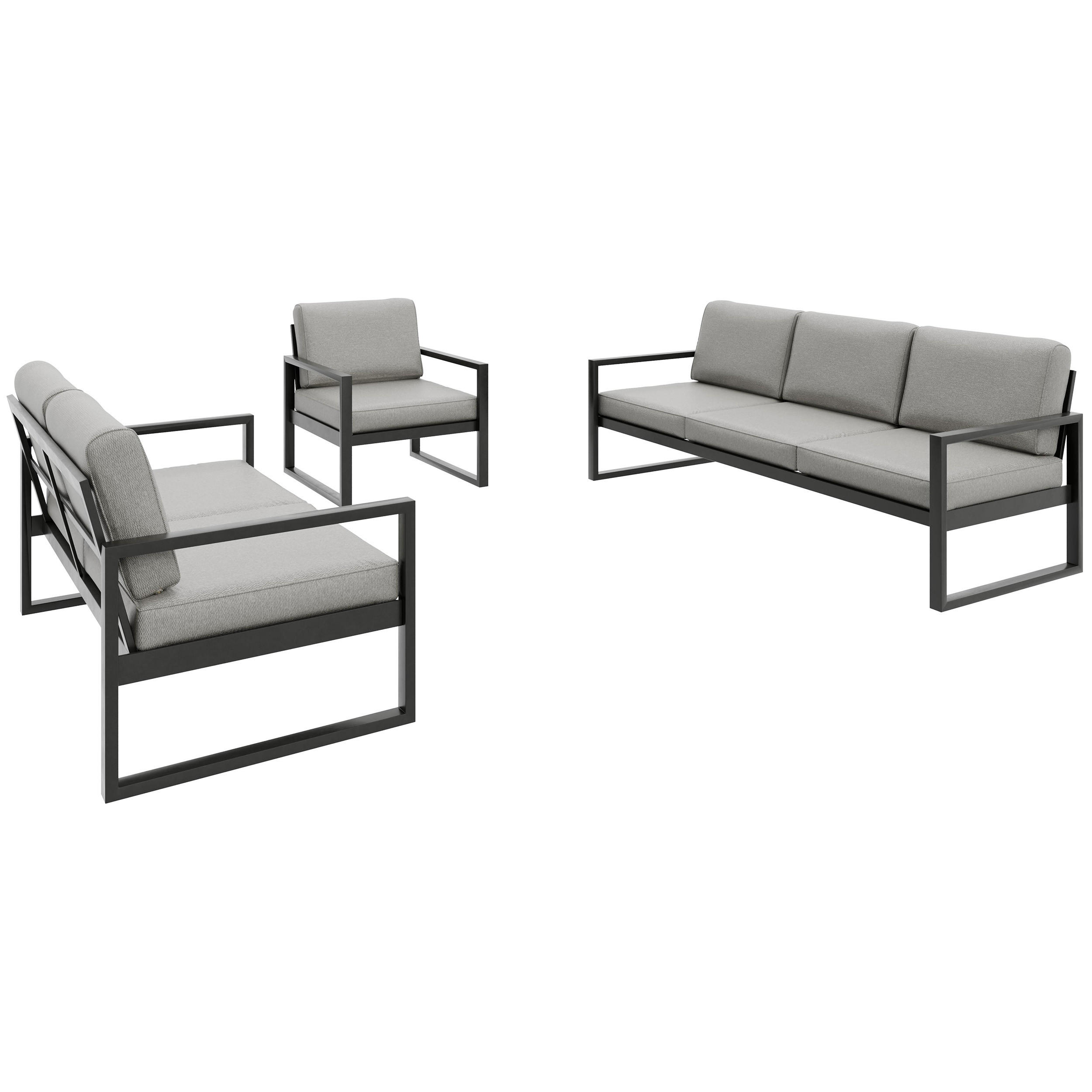 Beautysofa ZAHRADNÍ sada Stella se sedačkami a křeslem, s kovovým rámem, béžový