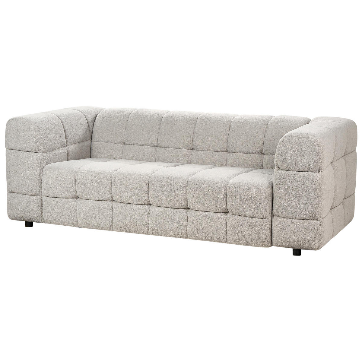3-SITZER-SOFA Bouclé grau Mullola - Grau, Textil (227/77/103cm) - Beliani