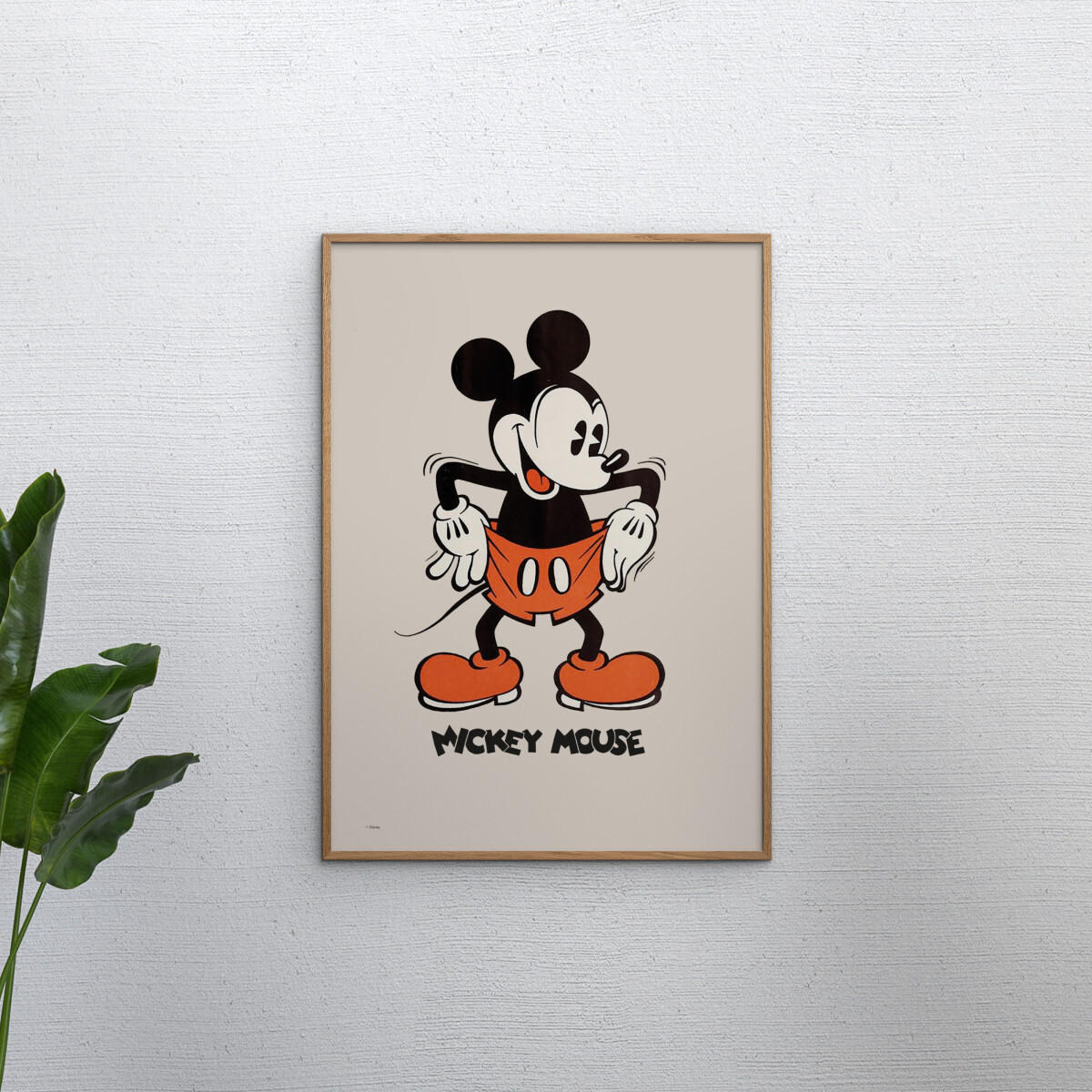 POSTER mit Rahmen Disney - Disney - Mickey Mouse Vintage No. 02 - Eichefarben/Beige, Holz/Papier (30/40cm) - Poster&Frame