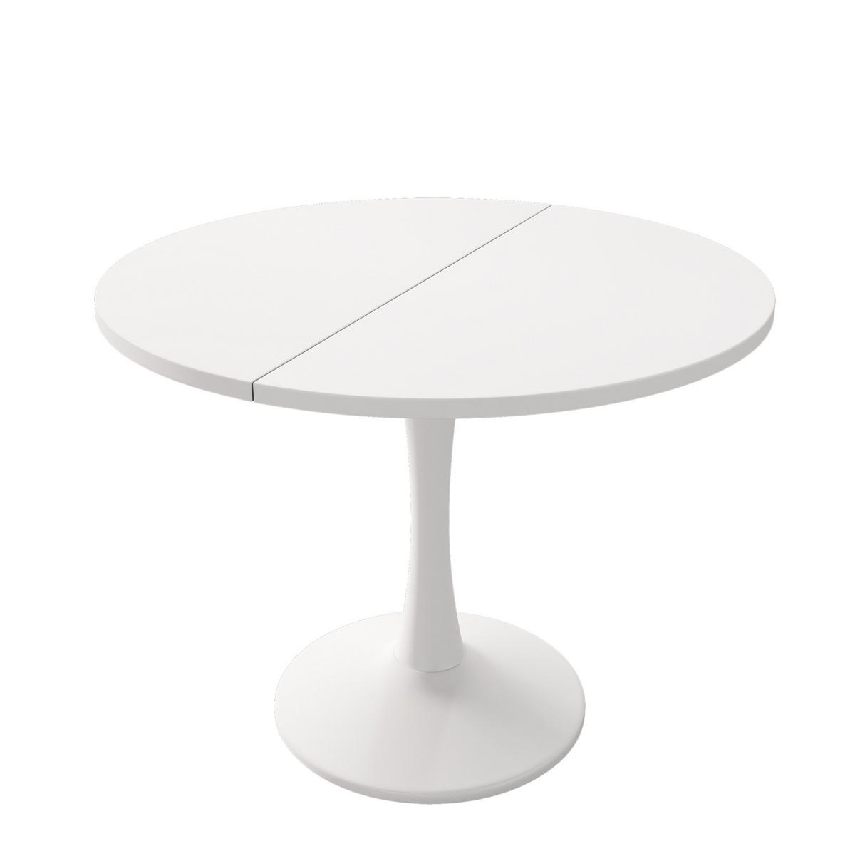 ESSTISCH ausziehbar oval MDF Weiß - Weiß, Holzwerkstoff (140/100/75cm) - Meubliv