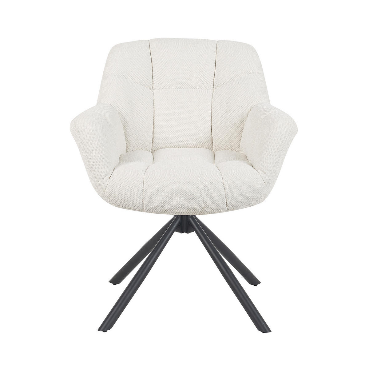 DREHSTUHL Mika-Luka 2er-Set - Creme/Schwarz, Textil/Metall (65/81/66cm) - DUBI Möbel