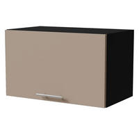 KLAPPHÄNGESCHRANK Brerra W4B/60 Schwarz / RAL 1019 graubeige Matt 60 / 32,5 / 36cm mit Gasdruckdämpfer - Graubraun/Schwarz, Holz/Holzwerkstoff (60/36/32.5cm) - Feldmann-Wohnen
