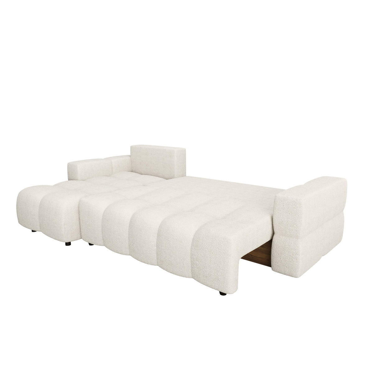 ECKSOFA LINKS Bouclé-Stoff Creme 286cm - Creme, Textil (169/286cm) - Sia Home