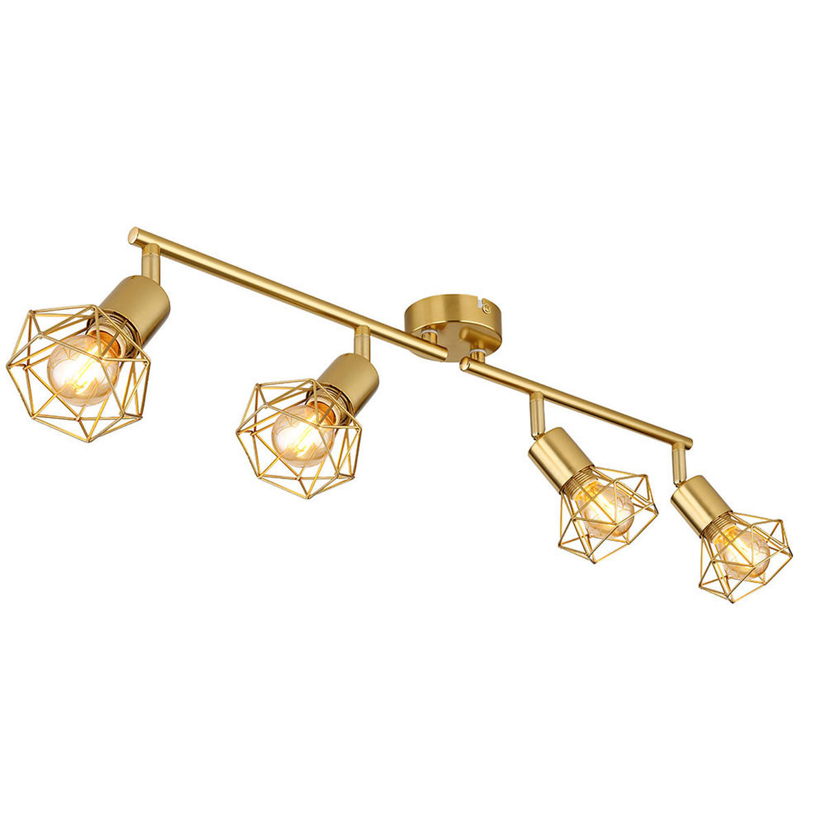 LED DECKENLEUCHTE Metall Gold 4-Flammig Gitter - Goldfarben, Metall (60/8/19.5cm) - Globo Lighting