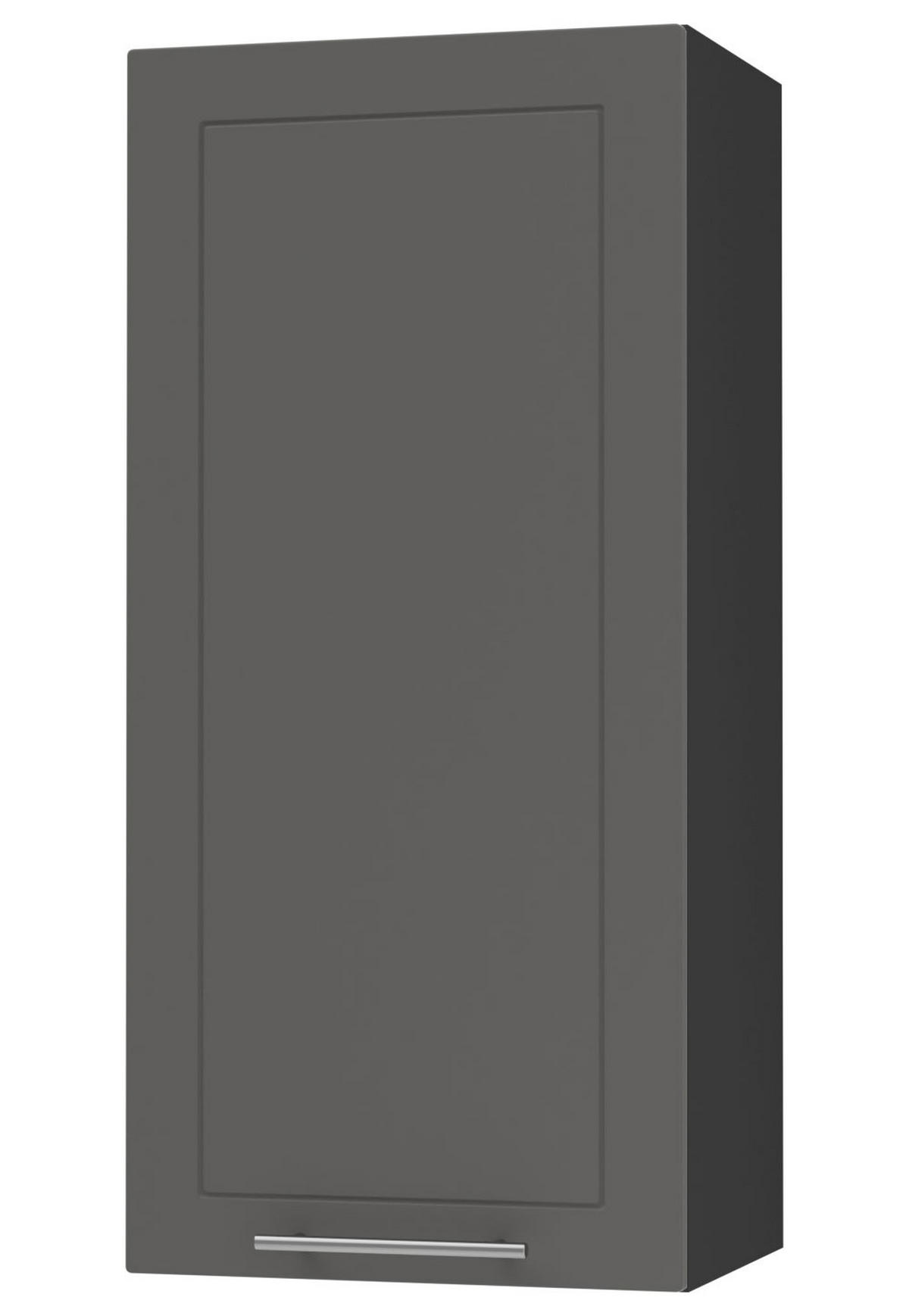 KÜCHENHÄNGESCHRANK Kvantum W4/45 Graphit Matt / Schwarz Matt 45 / 32,5 / 96cm - Schwarz/Graphitfarben, Holz/Holzwerkstoff (45/96/32.5cm) - Feldmann-Wohnen