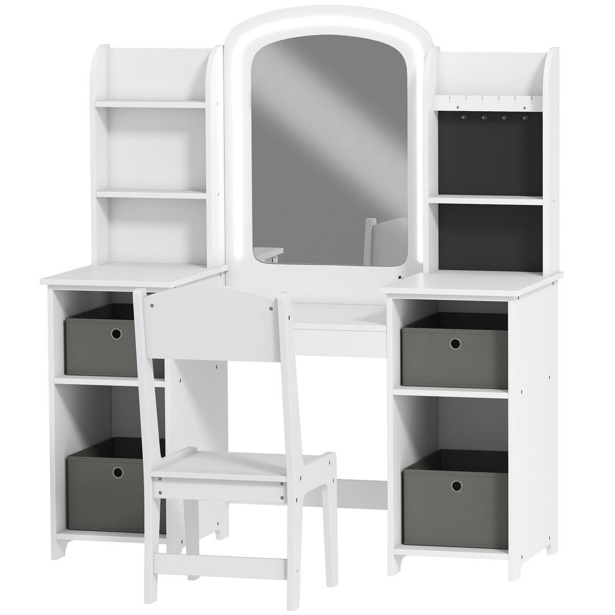 KINDERSCHMINKTISCH DE-18636 Weiß - Weiß, Holzwerkstoff (40/112/104cm) - ComfortXL