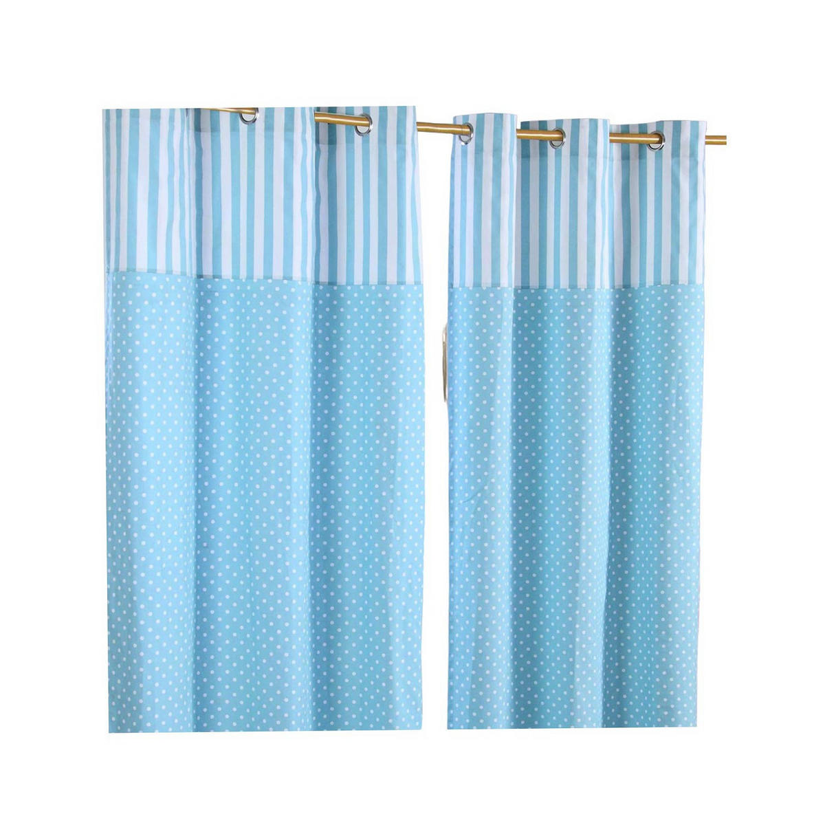 ÖSENVORHANG Polka Dots blickdicht 2er-Set, 117/137 cm - Blau, Textil (117/137cm) - Homescapes