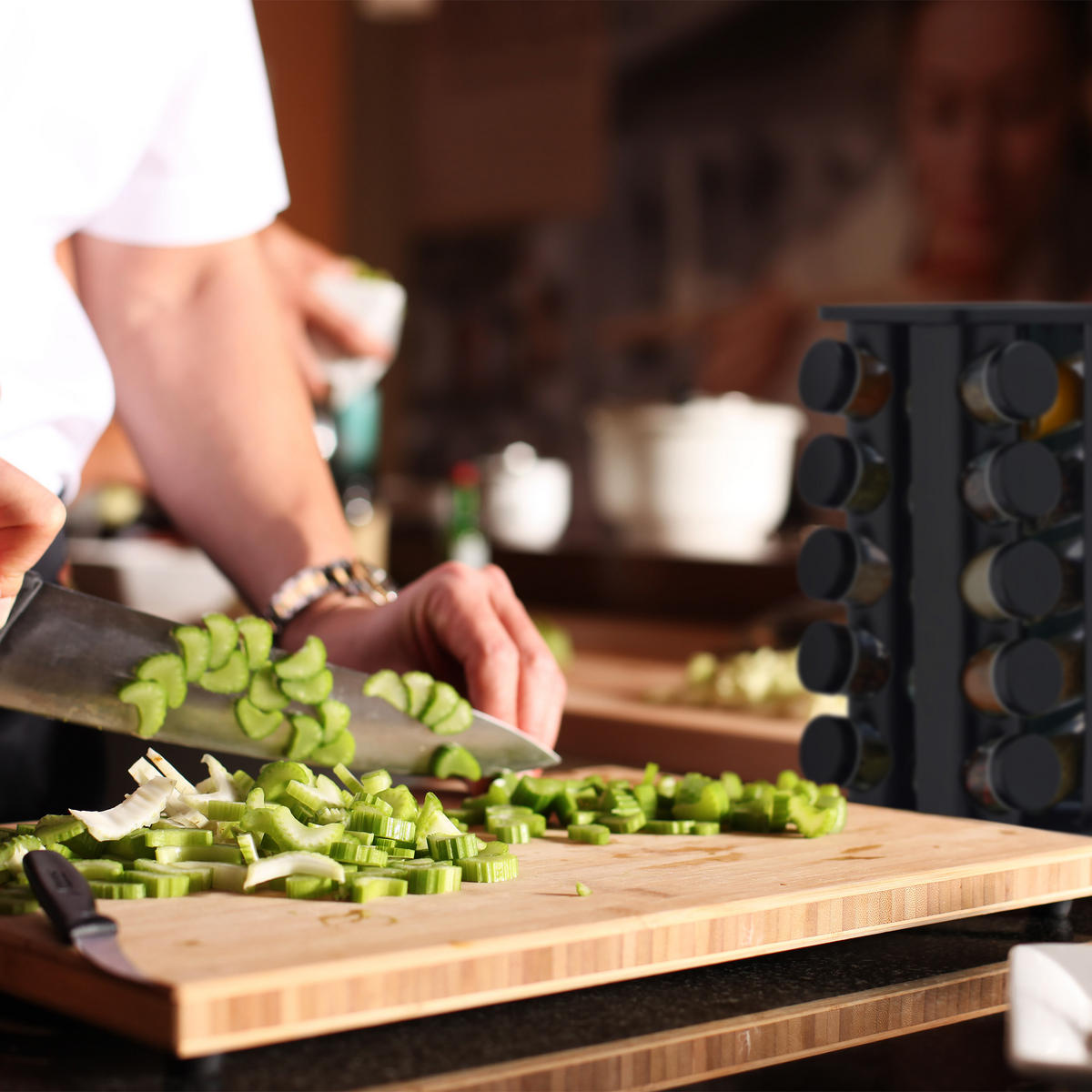 21-DIELNY stojan na korenie - viacfarebná, kov/sklo (20/33.5/20cm) - Relaxdays