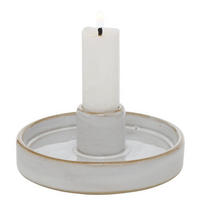 KERZENHALTER aus Porzellan Marima 10/10/4 cm - Grau, Keramik (10/4/10cm) - Boltze Home