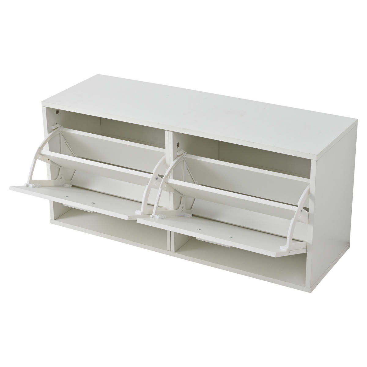 GARDEROBE-SET 4-teilig Spiegel Schuhschrank Haken Weiß - Weiß, Holzwerkstoff (90/41.5/30cm) - FLIEKS