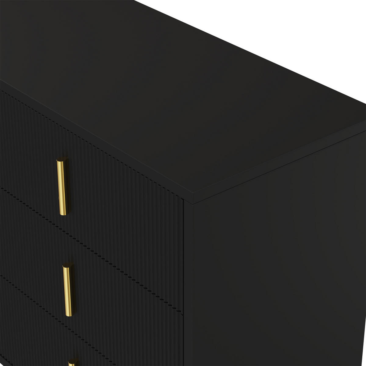 SIDEBOARD schwarz gold 120cm 6 schubladen modern - Schwarz, Holzwerkstoff (120/77/40cm) - Urban Meuble