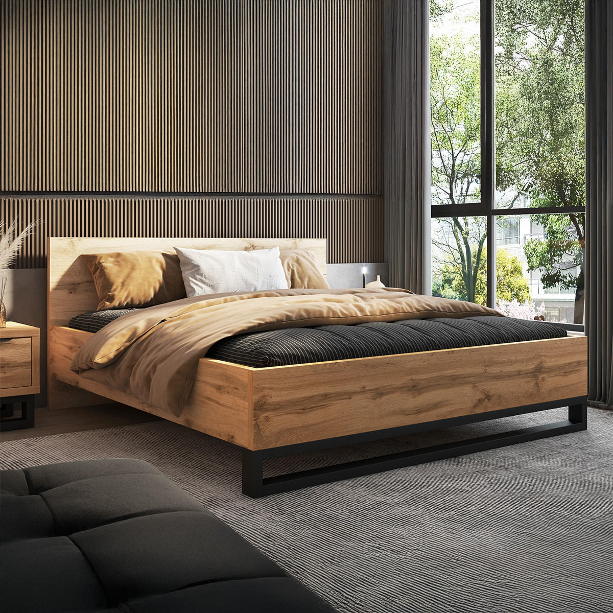 POSTEL 180/200 Eden Dřevo - hnědá, kompozitní dřevo (180/200cm) - Petits-meubles