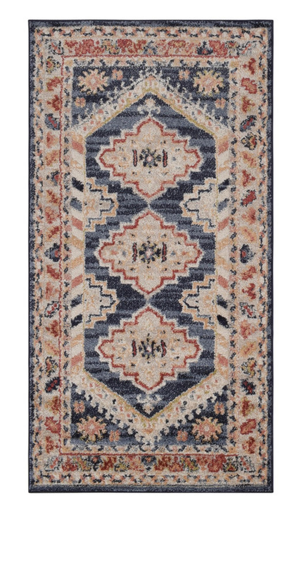 HEATSET-TEPPICH Florence Dunkelblau/Beige 80x150 cm - Multicolor, Textil (80/150cm) - Vercai Rugs
