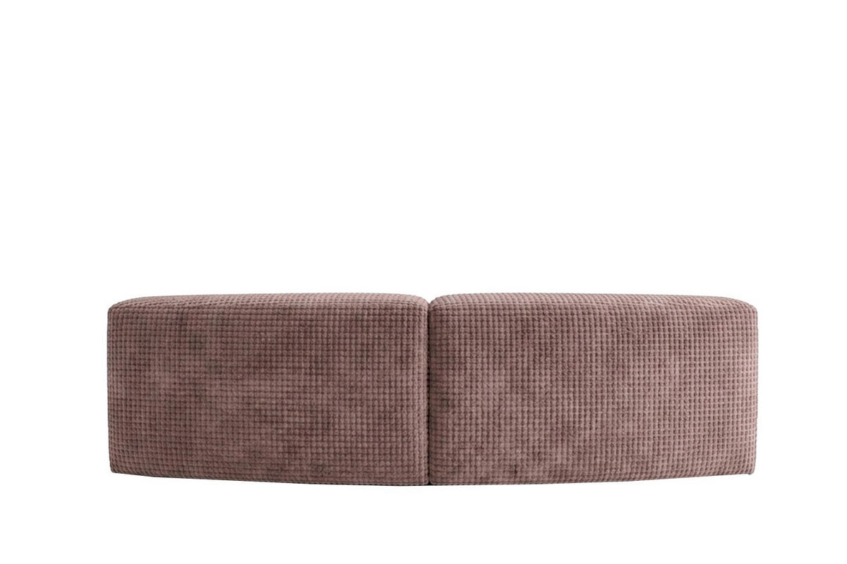 SOFA Round, Chenille-Stoff Cremona, Taupe, GRETA - Taupe, Holz (294/70/89cm) - Kaiser Möbel