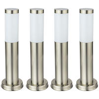 WEGELEUCHTE Edelstahl Silber Opal 4er Set - Silberfarben, Kunststoff (7.6/7.6/45cm) - Globo Lighting