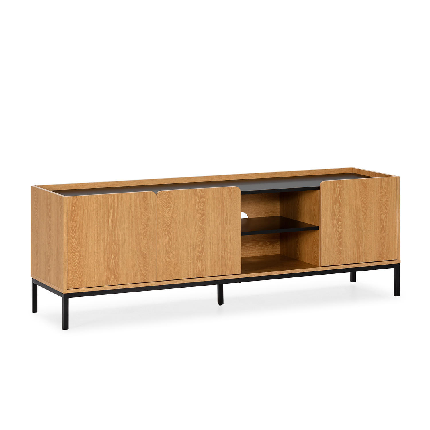 TV-ELEMENT Curva 3 türen Eichenfarbe - Honigeiche, Holzwerkstoff (160/55/40cm) - VS Venta-stock