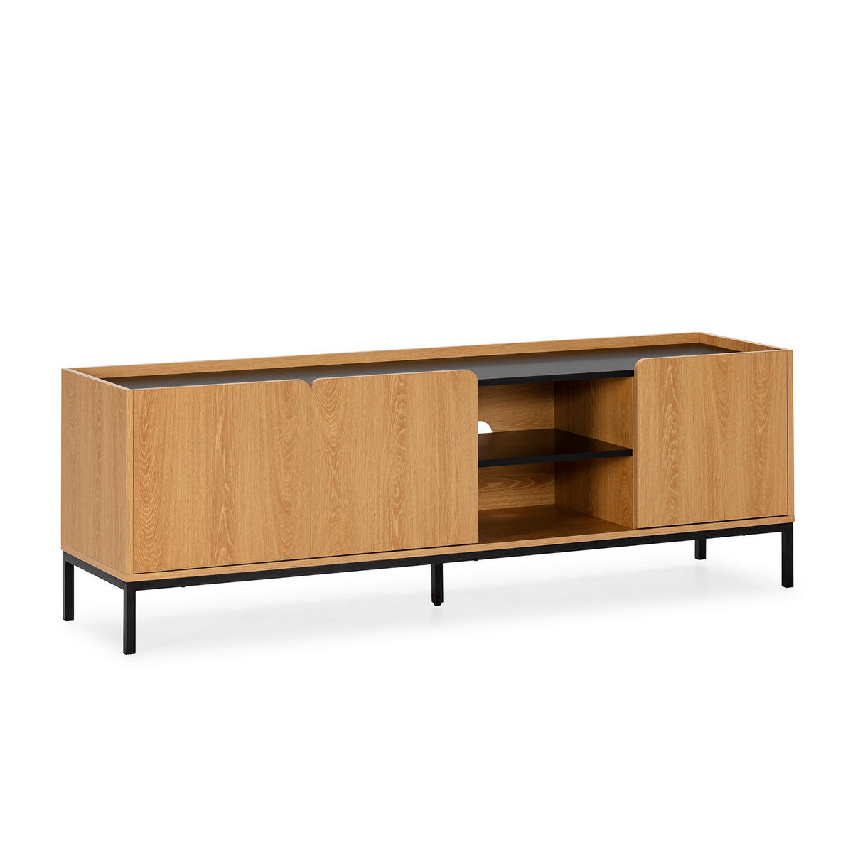 TV-ELEMENT Curva 3 türen Eichenfarbe - Honigeiche, Holzwerkstoff (160/55/40cm) - VS Venta-stock