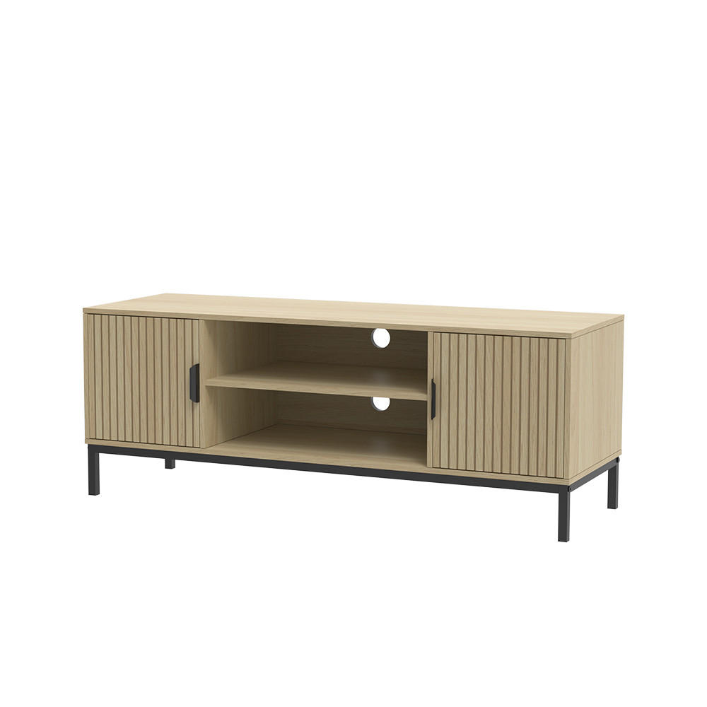 LOWBOARD Lennox Eiche 120 x 45 cm - Eichefarben/Schwarz, Holzwerkstoff (120/45/40cm) - Vicco