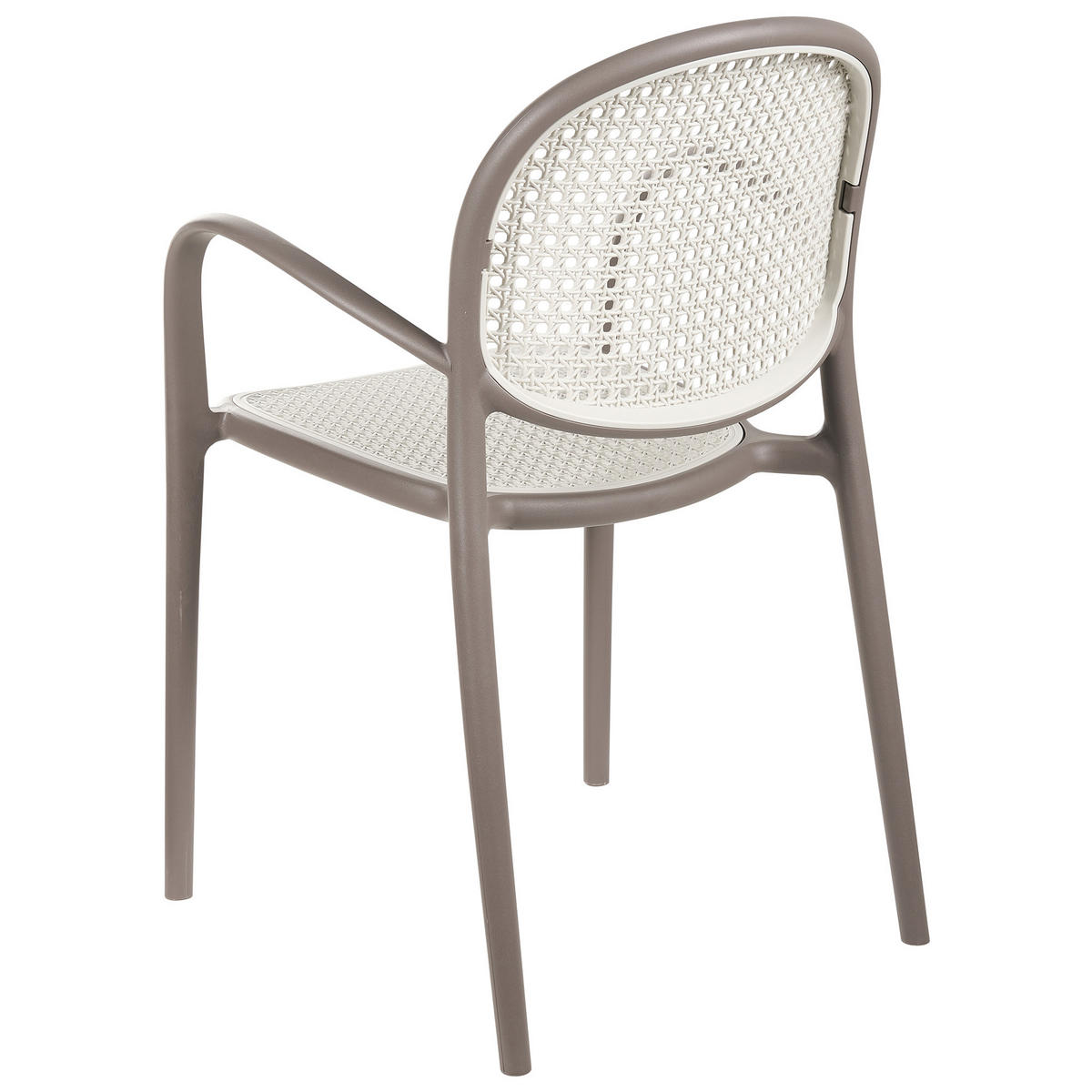 GARTENSTUHL 2er-Set Hellbraun Povoletto - Hellbraun/Weiß, Kunststoff (50/85/50cm) - Beliani