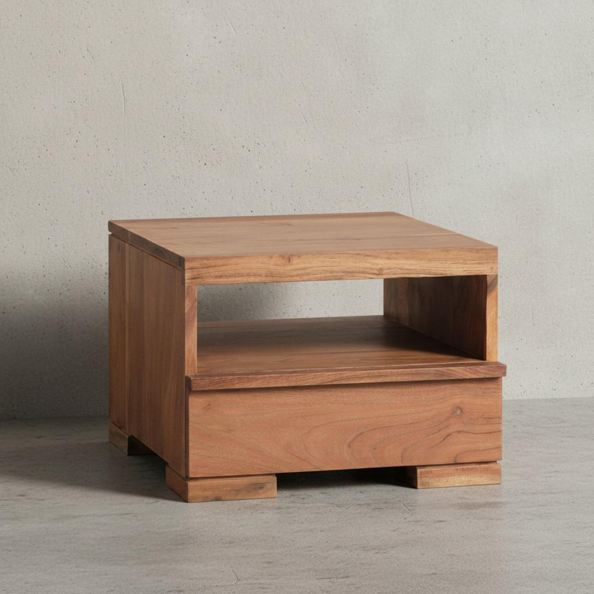 NACHTTISCH Massivholz Schublade Ablage Pflegeleicht NAKO, Beige 40x40x30 cm - Beige, Holz (40/30/40cm) - KADIMA DESIGN