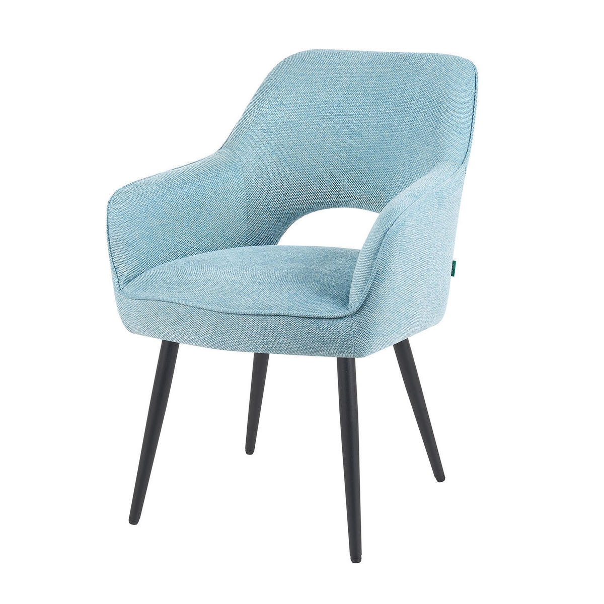 ESSZIMMERSTUHL Mika-Runa - Schwarz/Hellblau, Textil/Metall (60/87/65cm) - DUBI Möbel