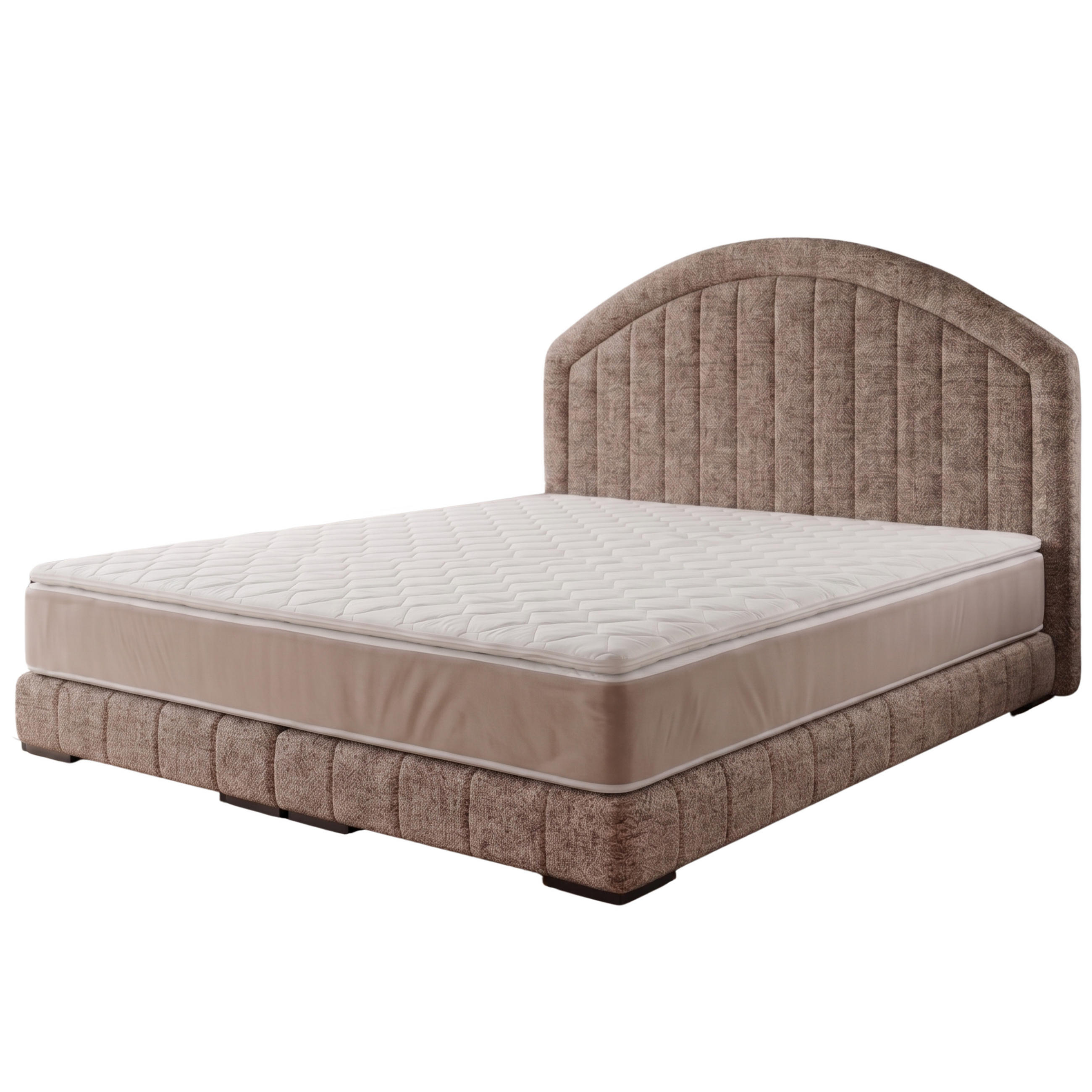 POLSTERBETT LEON2 200x 200 cm Farbe: Hellbraun - Hellbraun, Textil (200/200cm) - A&J MöbelLand