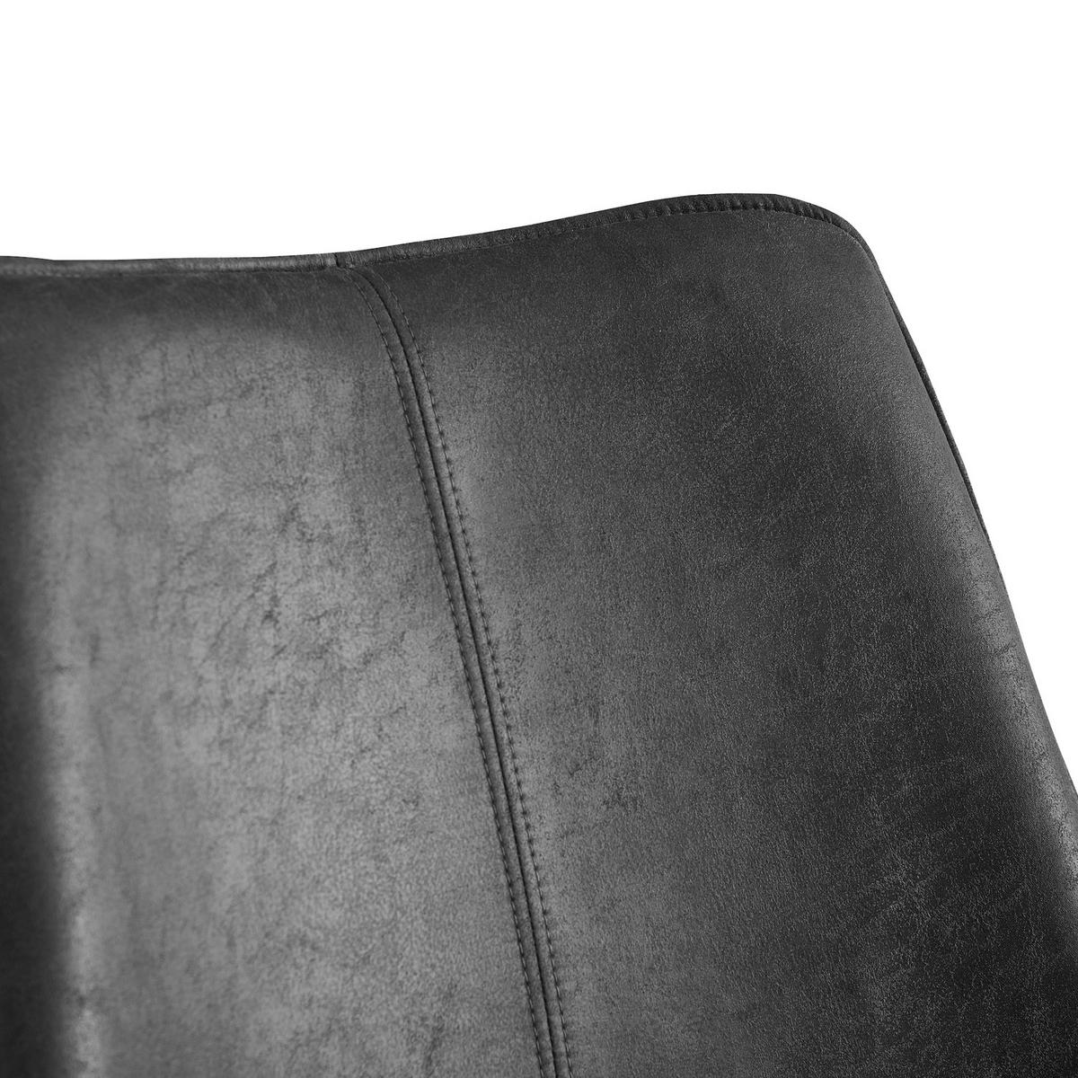 STUHL MATS Anthrazit 2 Stück - Anthrazit, Textil/Metall (53/87/62cm) - B&D Home