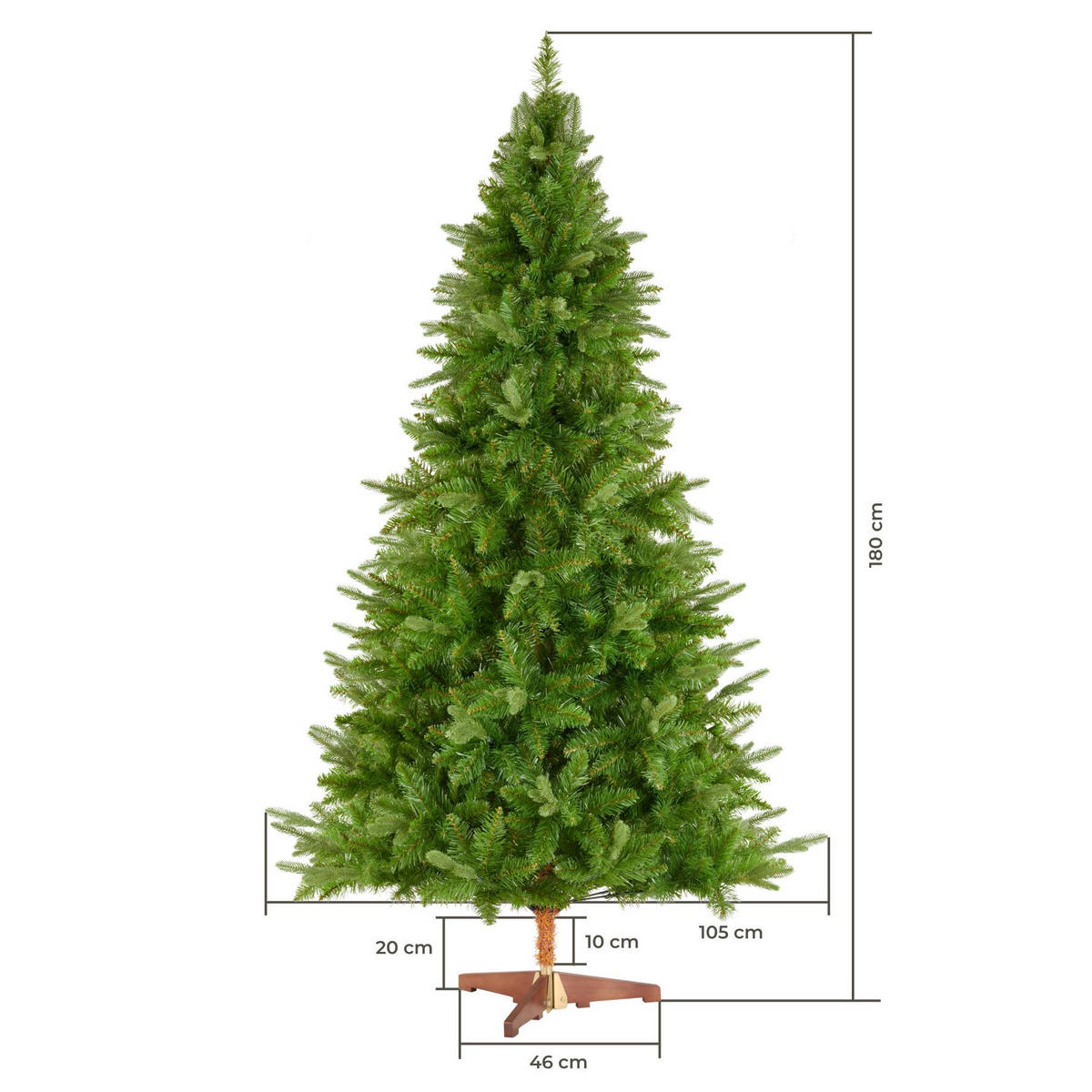 WEIHNACHTSBAUM Cupid, klappbarer Baumständer aus Holz , grün - Grün, Kunststoff (180cm) - tectake