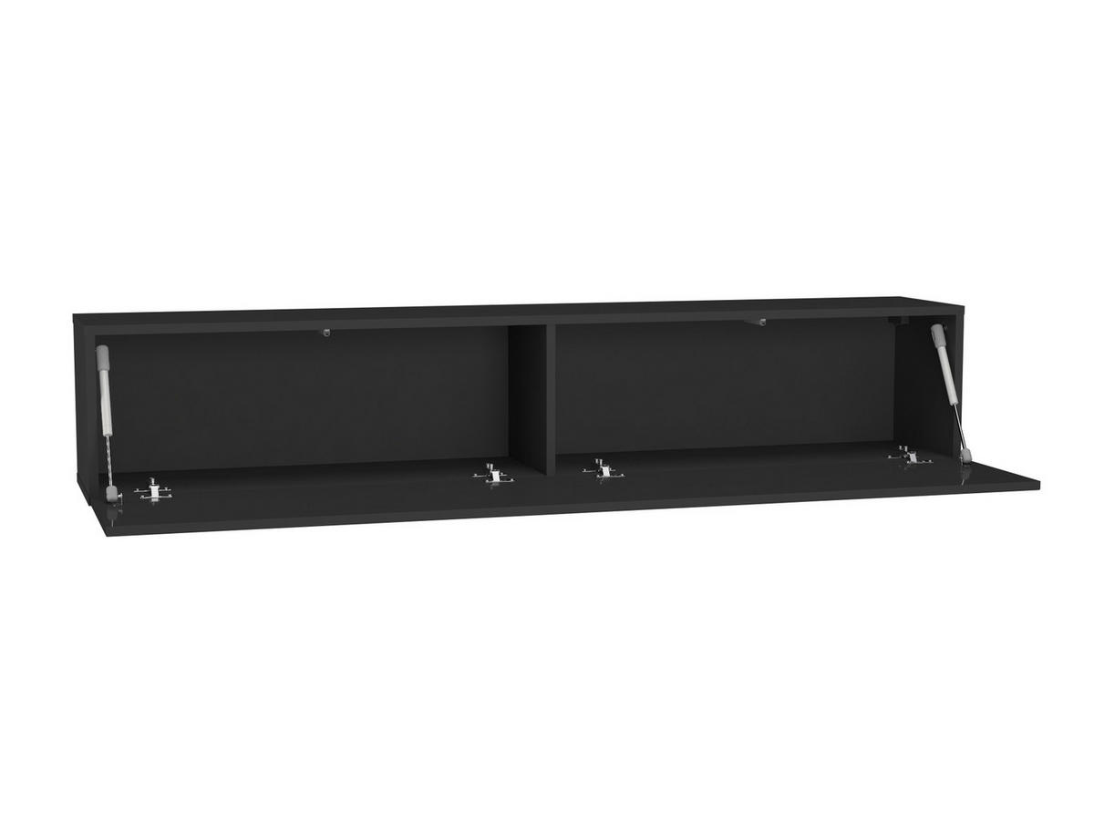 HÄNGESCHRANK Schwarz, Schwarz Hochglanz 160/30/29 - Schwarz Hochglanz/Schwarz, Holzwerkstoff (160/30/29cm) - RAUMHIRSCH FURNITURE