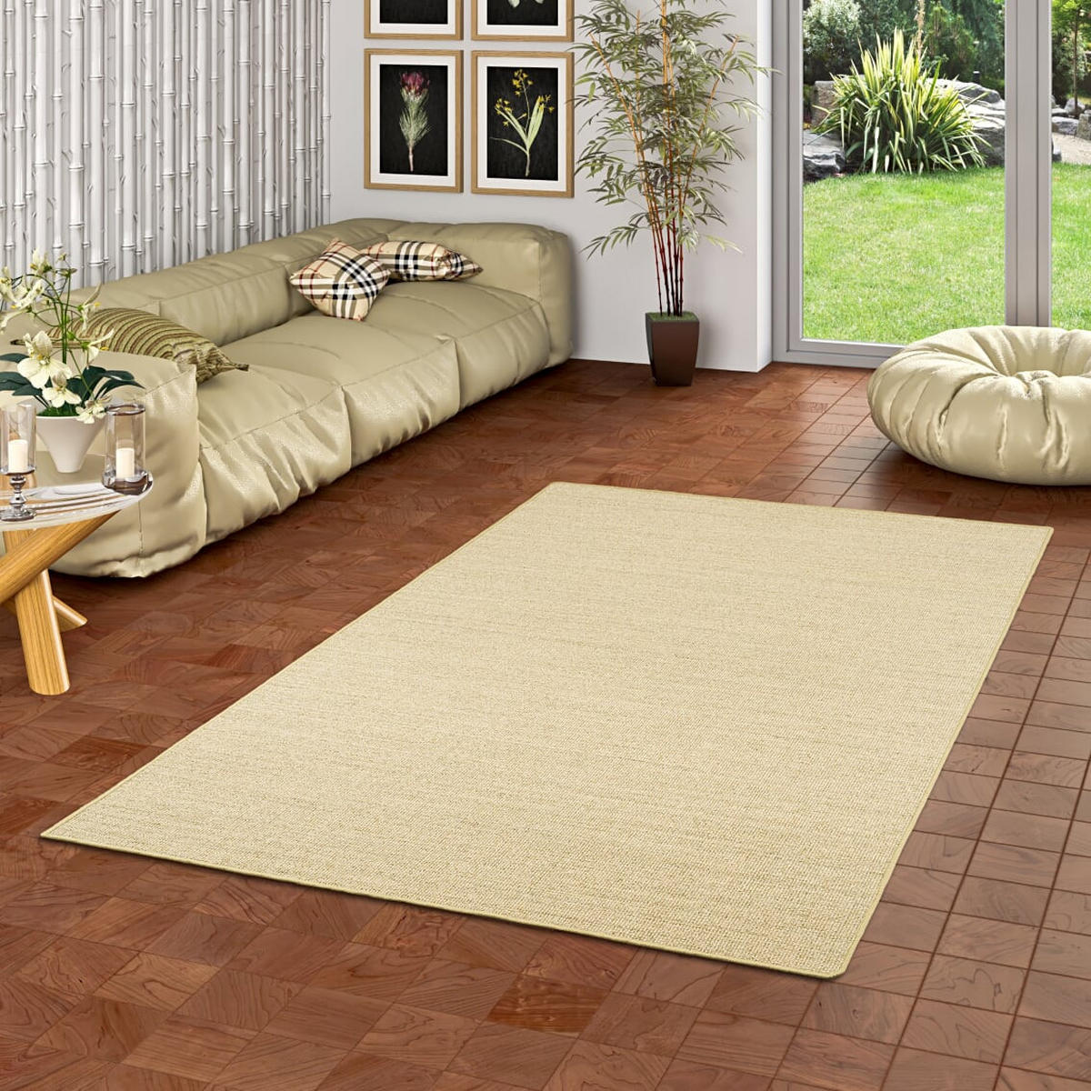 SISAL NATUR TEPPICH KLASSISCH - Perlmutt, Textil (80/240cm) - Snapstyle