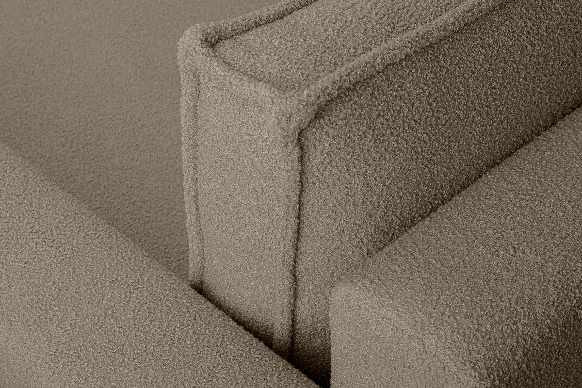 ECKSOFA-LINKS/RECHTS NAPI II mit Schlaffunktion, dunkelbeige - Beige/Braun, Textil (246/148cm) - KONSIMO®