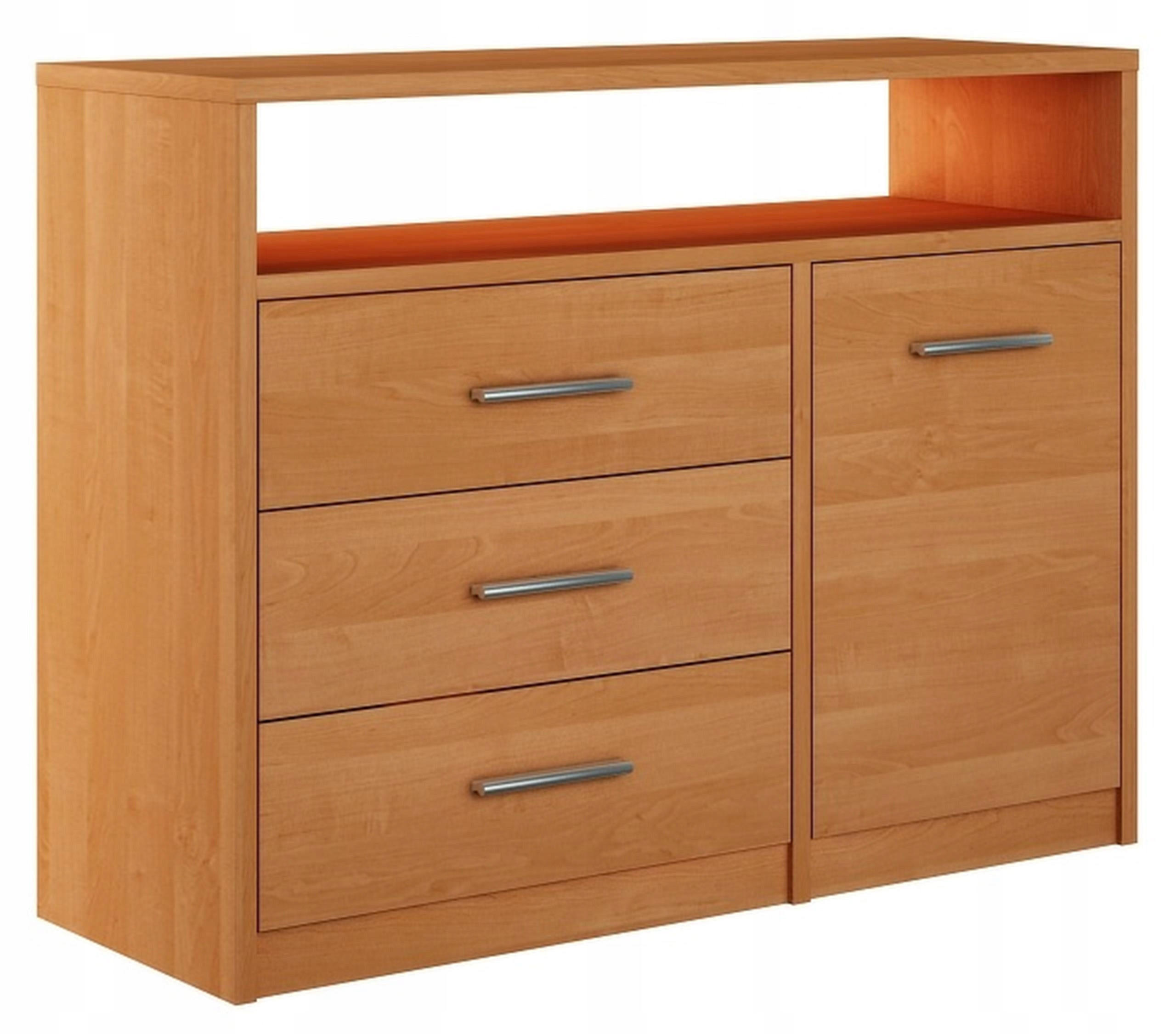 KOMMODE Bodo 1D3SO Erle 98/35/75 cm - Erlefarben, Holzwerkstoff (98/75/35cm) - Matkam Möbel
