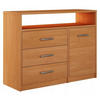 KOMMODE Bodo 1D3SO Erle 98/35/75 cm - Erlefarben, Holzwerkstoff (98/75/35cm) - Matkam Möbel