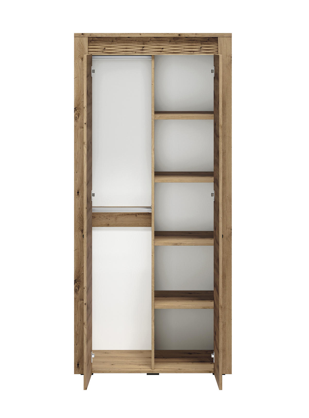 KLEIDERSCHRANK Artis Artisan Eiche 92 / 55 / 200cm - Eiche Artisan/Braun, Holz/Holzwerkstoff (92/200/55cm) - Feldmann-Wohnen