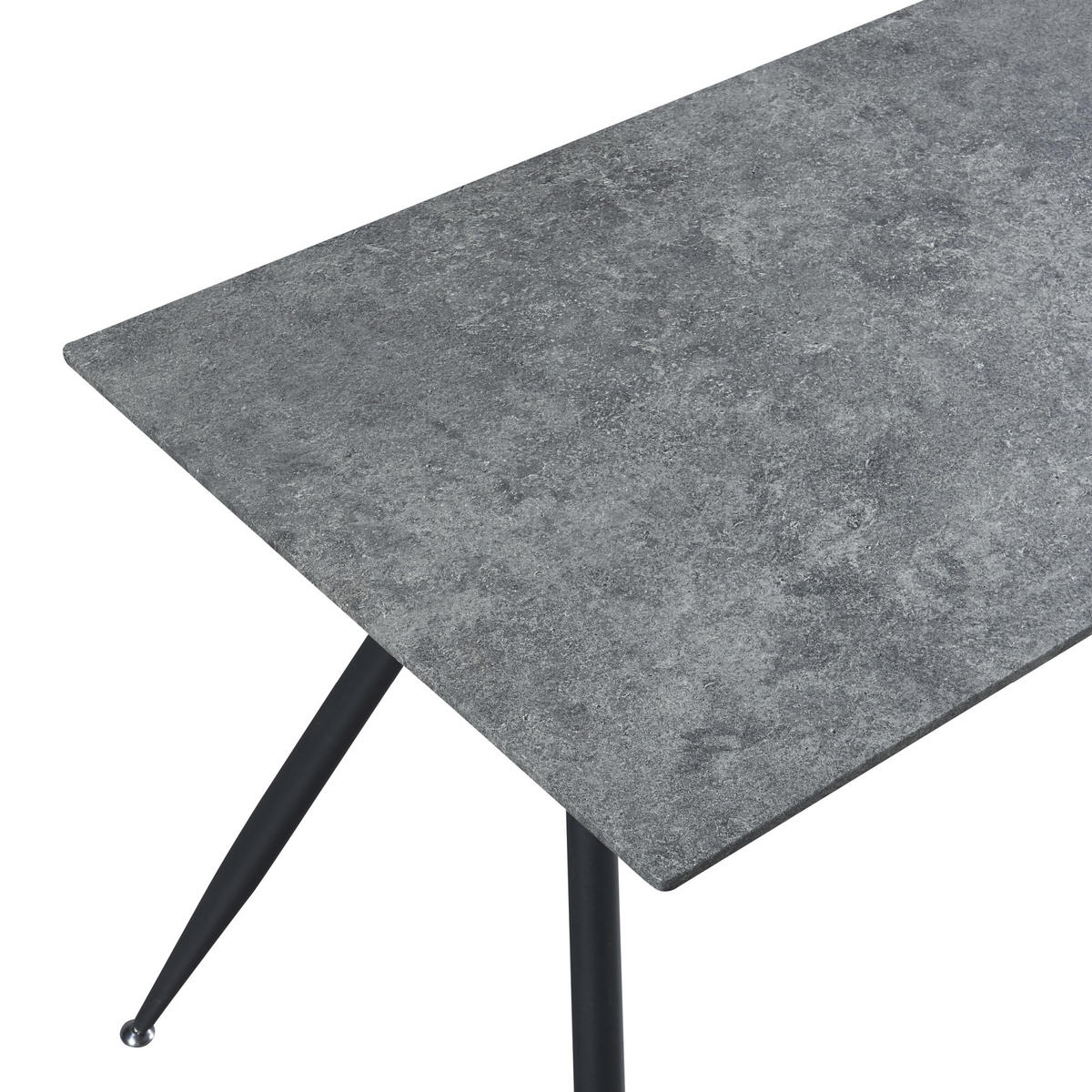 ESSTISCH Fitjar - Schwarz/Grau, Holzwerkstoff/Metall (70/120/75cm) - [en.casa]
