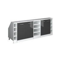ŠATNÍKOVÁ ZOSTAVA PRE ŠIKMÉ STRECHY Rion Antracit vysoký lesk 210 cm Súprava 5 korpusov skrine hĺbka 60 cm - biela/čierna s vysokým leskom, kompozitné drevo (210/83.8/60cm) - Vicco