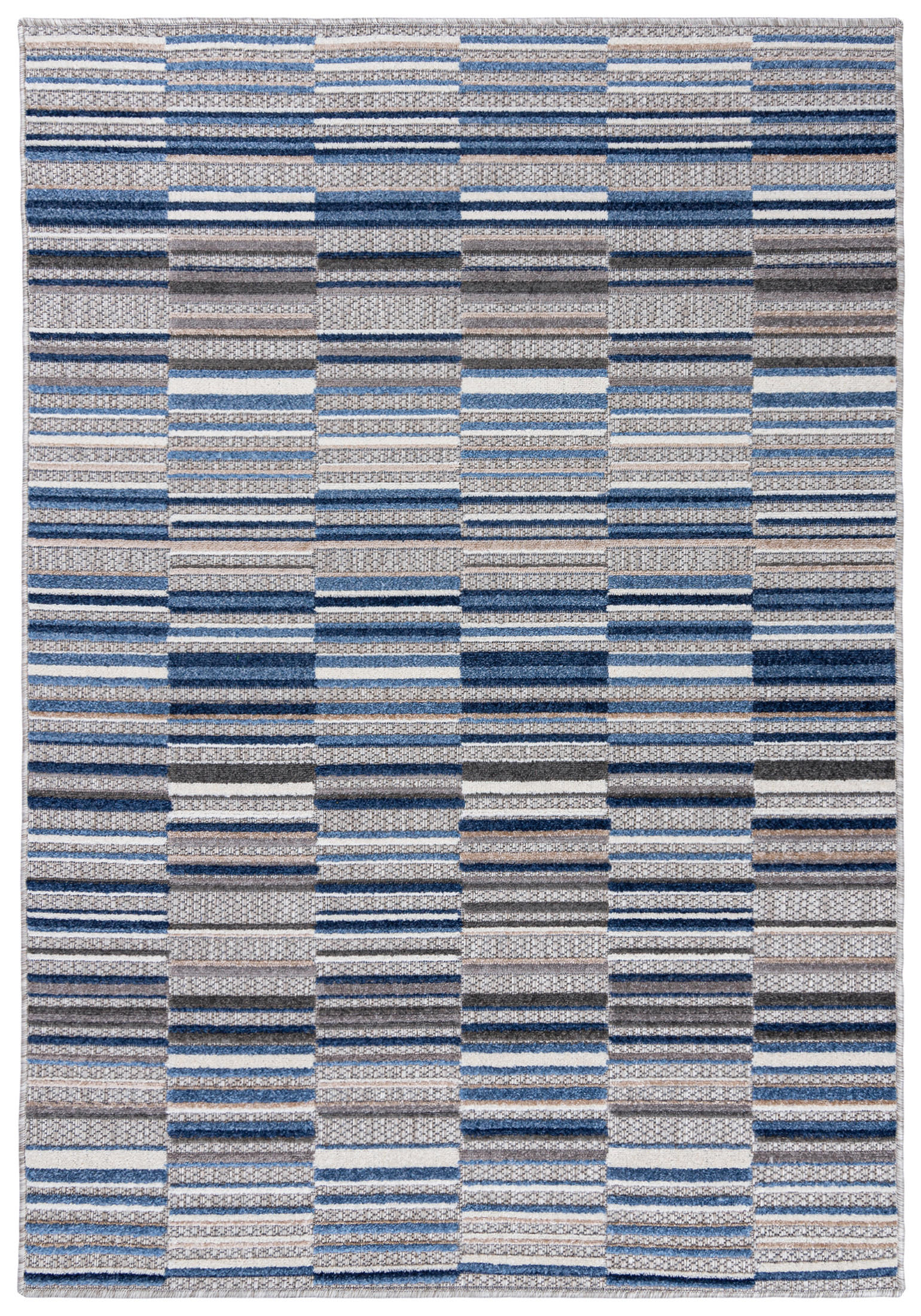 TEPPICH In-Outdoor Blau Abstract, Kühlergrill - Kurzflor Rechteckig Grau - 80 x 150 cm - Blau, Textil (80/150cm) - Mazovia