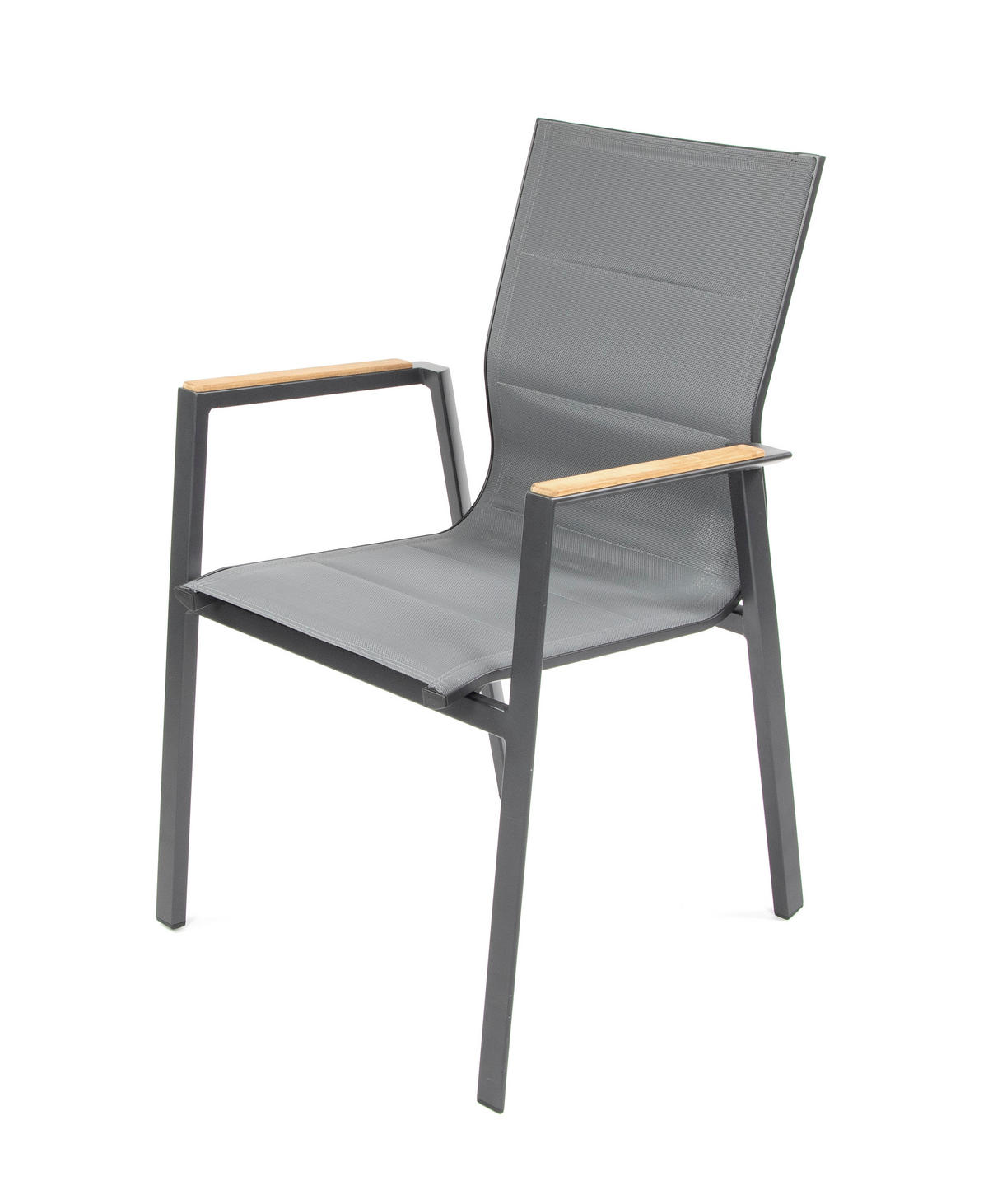 GARTENSTUHL Melbourne 2er-Set Anthrazit Aluminium stapelbar feste Rückenlehne - Grau, Kunststoff (80/175/120cm) - Green Spirit