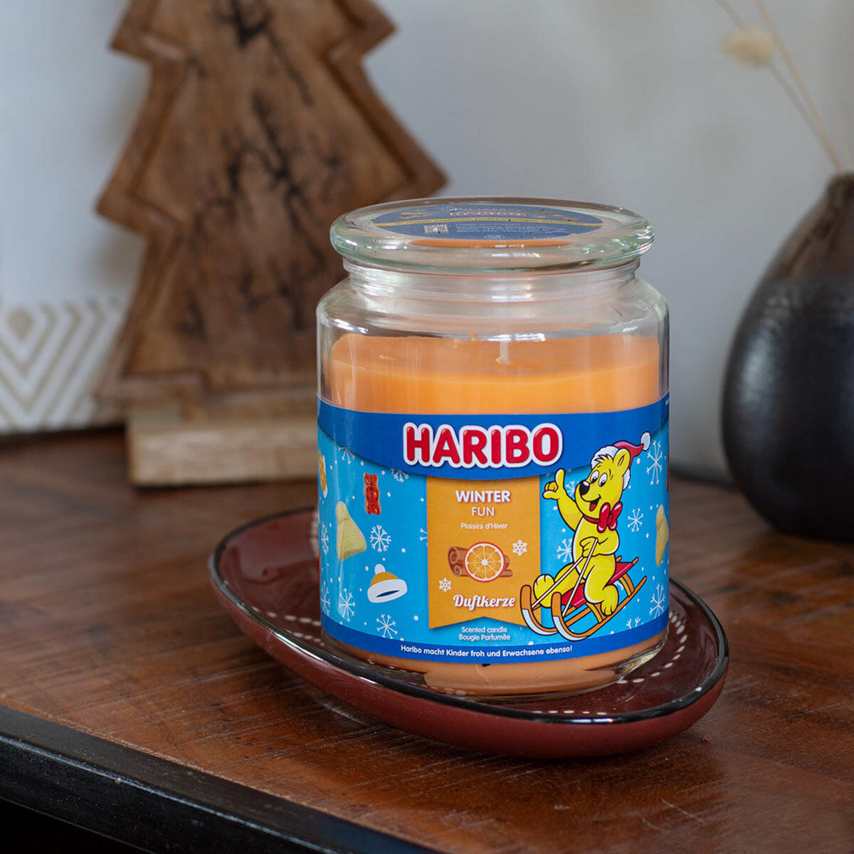 DUFTKERZE Haribo - Orange, Naturmaterialien/Glas (13cm)