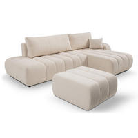 ECKSOFA BALOO mit Schlaffunktion 297x180 cm, Weiß, Rechts - Weiß, Holz/Textil (276/176cm) - DomoHome