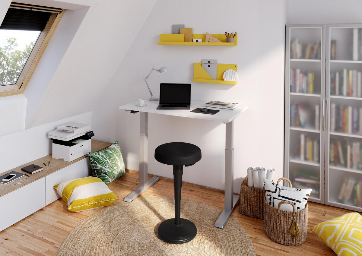 STEHHILFE Sitz- und Steh Hocker 41/41/81 cm in Schwarz - Schwarz, Kunststoff (41/81/41cm) - bümö